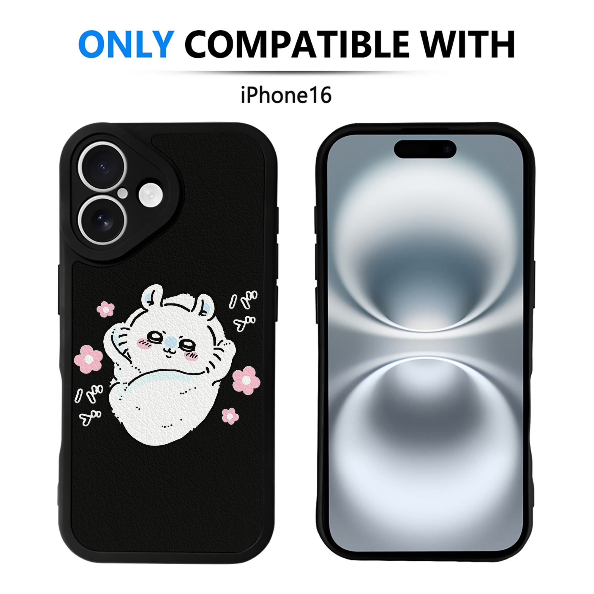 （画像用） ちいかわ モモンガ Chii-kawa Momonga 【iPhone 16シリーズ対応】シリコンスマホケース（レザー調） 材質：シリコン